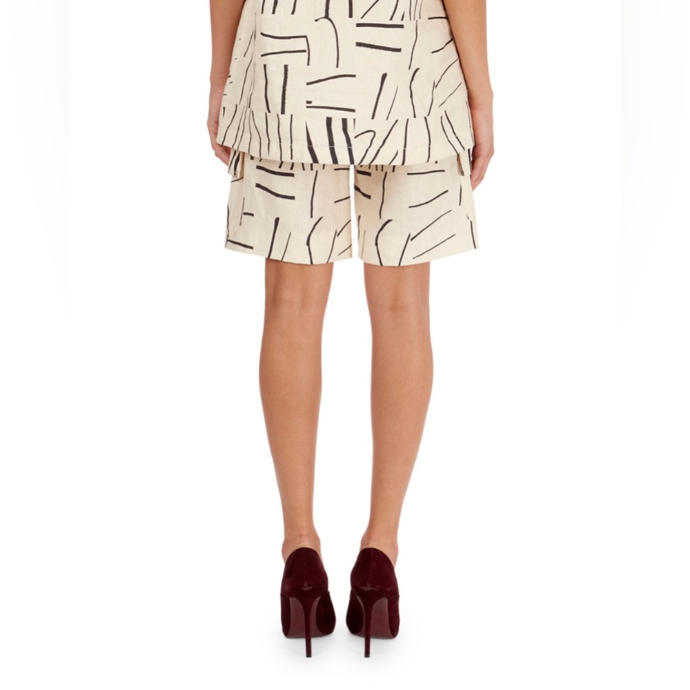 Victoria Beckham Cream Printed Cargo Shorts